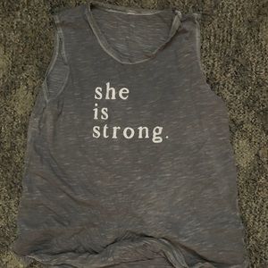 The Be Brand “she is strong” workout tank top